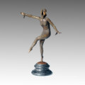 Dancer Bronze Sculpture Skirt Girl Decoration Brass Statue TPE-039